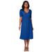Plus Size Women's Pleated Tunic Dress by Jessica London in Dark Sapphire (Size 14 W)