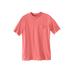 Men's Big & Tall Shrink-Less™ Lightweight Pocket Crewneck T-Shirt by KingSize in Coral Pink (Size 3XL)