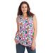 Plus Size Women's Perfect Printed Scoopneck Tank by Woman Within in White Multi Garden (Size 34/36) Top