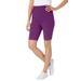 Plus Size Women's Stretch Cotton Bike Short by Woman Within in Plum Purple (Size 1X)