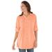 Plus Size Women's Pintucked Tunic Blouse by Woman Within in Orange Melon (Size 3X)