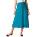 Plus Size Women's 7-Day Knit A-Line Skirt by Woman Within in Turq Blue (Size 5XP)