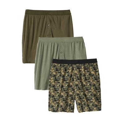 Men's Big & Tall 3-Pack Cotton Boxers by KingSize in Hunter Camo Pack (Size 7XL)