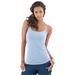 Plus Size Women's Bra Cami with Adjustable Straps by Roaman's in Pale Blue (Size 1X) Stretch Tank Top Built in Bra Camisole