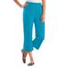 Plus Size Women's 7-Day Knit Capri by Woman Within in Turq Blue (Size M) Pants