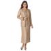 Plus Size Women's Pleated Jacket Dress by Roaman's in New Khaki (Size 20 W)