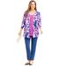 Plus Size Women's Cardigan and Tank Duet by Catherines in Berry Pink Watercolor Floral (Size 4X)