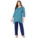 Plus Size Women's AnyWear Fluid Tunic by Catherines in Waterfall Kaleidoscope (Size 5X)