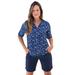 Plus Size Women's Three-Quarter Sleeve Swim Tee by Swim 365 in Blue Dots (Size 30/32) Rash Guard