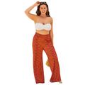 Plus Size Women's Dena Beach Pant Cover Up by Swimsuits For All in Spice Papaya Abstract (Size 30/32)