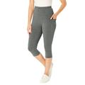 Plus Size Women's Pocket Capri Legging by Woman Within in Medium Heather Grey (Size 4X)