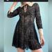 Free People Dresses | Free People Black Lace Fitted Ivory Collar Mini Dress Nwot So Cute Holiday | Color: Black/Cream | Size: S