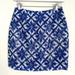 Anthropologie Skirts | Anthropologie Cluny Reactive Shimmer Blue Tile Pattern Sequin Skirt, Size 2 Nwot | Color: Blue/White | Size: 2