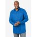 Men's Big & Tall Long-sleeve pocket sport shirt by KingSize in Royal Blue (Size 5XL)