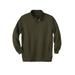 Men's Big & Tall Quilted henley snapped pullover sweatshirt by KingSize in Heather Olive (Size 7XL)