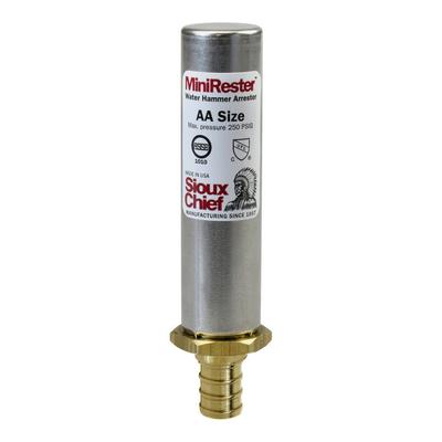 Sioux Chief 660-X2B MiniRester AA Tee Straight Water Hammer Arrestor with 1/2" PEX Crimp Connection