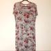 Lularoe Dresses | Lularoe Maxi Dress Maria Floral Ribbed Dress Grey W/ Maroon Flowers Sz Xl Euc | Color: Gray/Red | Size: Xl