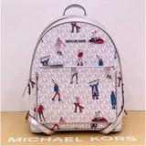 Michael Kors Bags | Michael Kors Adina Medium Backpack | Color: Silver/White | Size: Os