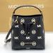 Michael Kors Bags | Michael Kors Mercer Small Logo Embossed Leather Bucket Bag Color Black | Color: Black/White | Size: Small 7"W X 7.5" H X 4.5"D