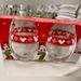 Disney Holiday | Disney Christmas Mickey Heart Snowflake Stemless Wine Glasses Set Of 2 Nib | Color: Red/White | Size: Os