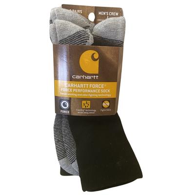 Carhartt Underwear & Socks | Carhartt Mens Mens Force Performance Work Socks 3 Pair Pack Large Size #152 | Color: Black | Size: L