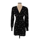Thakoon Collective Casual Dress - Wrap Plunge Long Sleeve: Black Dresses - Women's Size 2