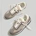 Madewell Shoes | New Madewell League Sneakers In Washed Nubuck Leather & Mesh Gray Size Women’s 7 | Color: Gray/White | Size: 7
