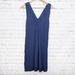 American Eagle Outfitters Dresses | American Eagle Navy Blue V Neck Ruffled Neck Dress Small | Color: Blue | Size: S