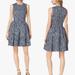 Michael Kors Dresses | Michael Kors Collection Italy Blue White Gingham Textured Taffeta Dance Dress | Color: Blue/White | Size: 6