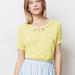 Anthropologie Sweaters | Anthropologie Moth Yellow Addie Ruffled Keyhole Linen/Cotton Sweater S | Color: Yellow | Size: S