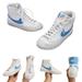 Nike Shoes | Nike Blazer Mid '77 "Unc" High-Top Sneakers Shoes Vintage Style Women's Sz 6.5 | Color: Blue/White | Size: 6.5