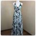 Free People Dresses | Free People Blue Celadon Floral Hawaiian Maxi Dress Xs | Color: Blue | Size: Xs
