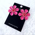 J. Crew Jewelry | J. Crew Geranium Daisy Flower Stud Earrings | Color: Pink/Red | Size: Os