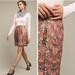 Anthropologie Skirts | Anthropologie Maeve Rosia Brocade Floral Pleated Skirt | Color: Gold/Red | Size: M