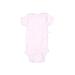 Wonder Nation Short Sleeve Onesie: Pink Solid Bottoms - Size 3-6 Month