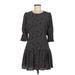 Black Halo Casual Dress - A-Line Crew Neck 3/4 sleeves: Black Floral Dresses - Women's Size 6