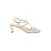 Marc Fisher Heels: Slingback Chunky Heel Cocktail Party Ivory Print Shoes - Women's Size 10 - Open Toe