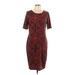 Lularoe Casual Dress - Sheath: Red Jacquard Dresses - Women's Size Large