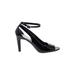 Franco Sarto Heels: Black Print Shoes - Women's Size 9 - Open Toe