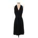 White House Black Market Cocktail Dress - A-Line: Black Solid Dresses - Women's Size 4