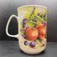 Vintage Rose of England Apples Grapes blackberries & Pears bone china mug made in England *chipped top rim*