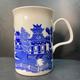Vintage Roy Kirkham Old Willow blue willow pagoda scene fine bone china mug England