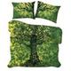 Green Tree Of Life Handmade Mandala Duvet Cover Set Cotton Bedding Set with Pillow Covers Mandala Blanket Boho Blanket Throw Single Size