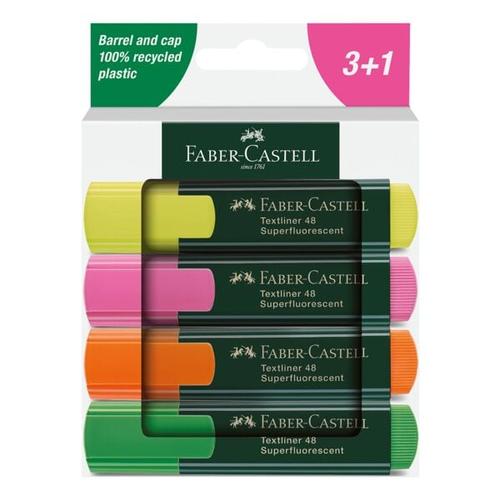 4er-Set Textmarker »TL 48 Superfluorescent« grün, Faber-Castell