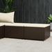 vidaXL Patio Furniture Outdoor Footstool Ottoman with Cushions Poly Rattan