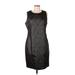 Tahari Cocktail Dress - Sheath: Black Marled Dresses - New - Women's Size 12