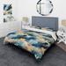 Designart "Dreamy Curved Waves Mirage" Orange Modern Bed Cover Set With 2 Shams