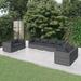 vidaXL Patio Lounge Set Outdoor Sectional Sofa Set Table Garden Poly Rattan - 27.6" x 27.6" x 23.8"