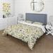 Designart "Yellow And Green Floral Simplicity" Green Cottage Bedding Set With Shams