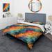 Designart "Multicolor Glass Mosaic I" Green Modern Bedding Cover Set With 2 Shams